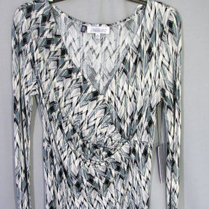 NEW! JLo Jennifer Lopez Faux Wrap Blouse